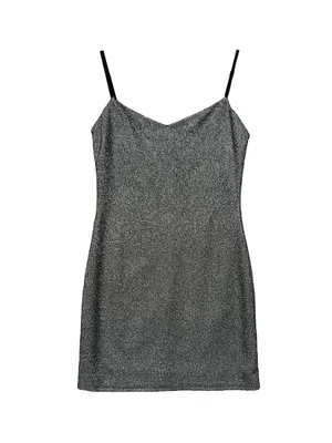 Girl's Glitter Fitted Minidress