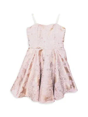 Girl's Brocade Satin Dress