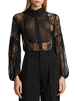 Sheer Floral Lace Blouse