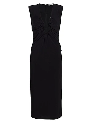 Elena Ruched Jersey Midi-Dress