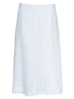 A-Line Lace Skirt Partial Lined Sheer Hem