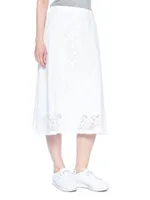 A-Line Lace Skirt Partial Lined Sheer Hem