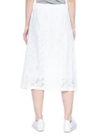 A-Line Lace Skirt Partial Lined Sheer Hem