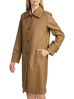 Single-Breasted Wool-Blend Coat