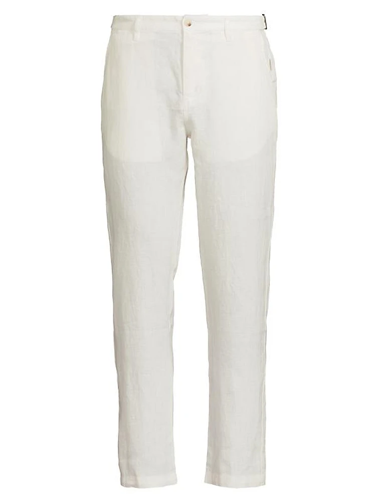 Linen Flat-Front Trousers