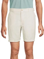 Linen Fixed-Waist Shorts