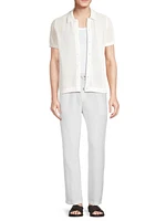 Linen-Blend Drawstring Pants