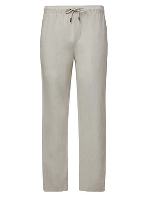 Linen-Blend Drawstring Pants