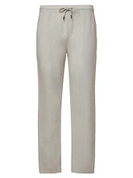 Linen-Blend Drawstring Pants