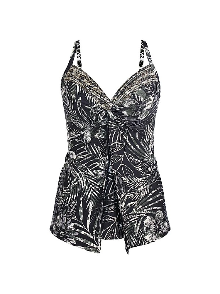 Zahara Love Knot Printed Tankini Top