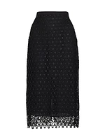 Karolina Grommet Lace Midi-Skirt