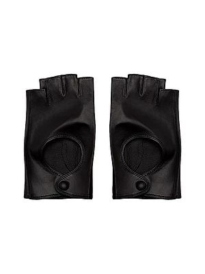 Fingerless Leather Driving Gloves