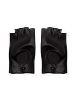 Fingerless Leather Driving Gloves