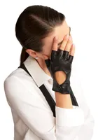 Fingerless Leather Driving Gloves