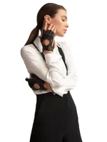 Fingerless Leather Driving Gloves