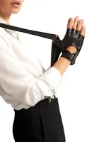 Fingerless Leather Driving Gloves