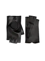 Fingerless Leather Driving Gloves