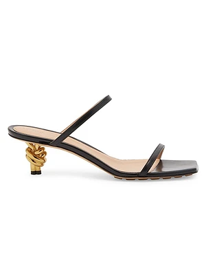 45MM Knot Heel Leather Sandals