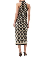 Giri Geometric Jacquard-Knit Sleeveless Midi-Dress
