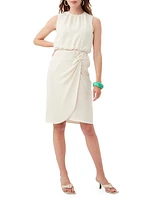Genoa Twist-Front Crepe Mini Dress