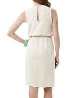 Genoa Twist-Front Crepe Mini Dress