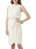 Genoa Twist-Front Crepe Mini Dress