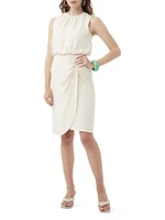 Genoa Twist-Front Crepe Mini Dress