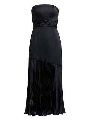 Milly Strapless Pleated Maxi Dress