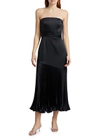 Milly Strapless Pleated Maxi Dress