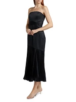 Milly Strapless Pleated Maxi Dress