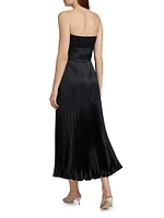 Milly Strapless Pleated Maxi Dress