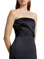 Milly Strapless Pleated Maxi Dress