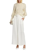 Rylan Wool Cable-Knit Sweater