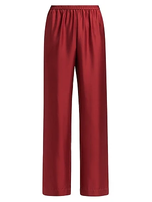 Alera Silk Straight-Leg Pants