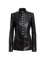 Samuel Leather Button-Up Jacket