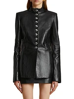Samuel Leather Button-Up Jacket
