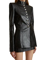 Samuel Leather Button-Up Jacket