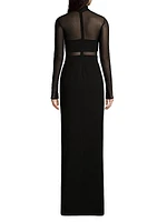 Andie Semi-Sheer Turtleneck Gown