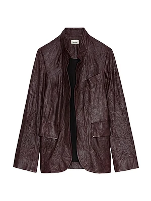 Verys Crinkled Leather Jacket