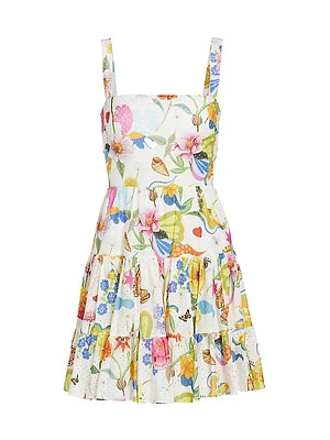 Freddie Floral Eyelet Cotton Minidress