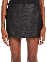 Metallic Wool-Blend Miniskirt