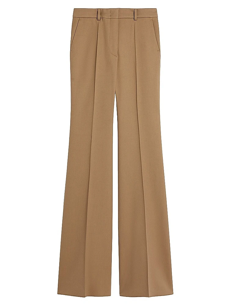 Pleated Cotton-Blend Trousers