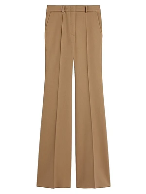 Pleated Cotton-Blend Trousers