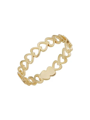 14K Yellow Gold Open Your Heart Ring