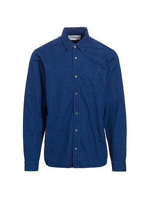 Chambray Button-Front Shirt