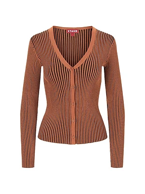 Fitted Rib-Knit Cardigan