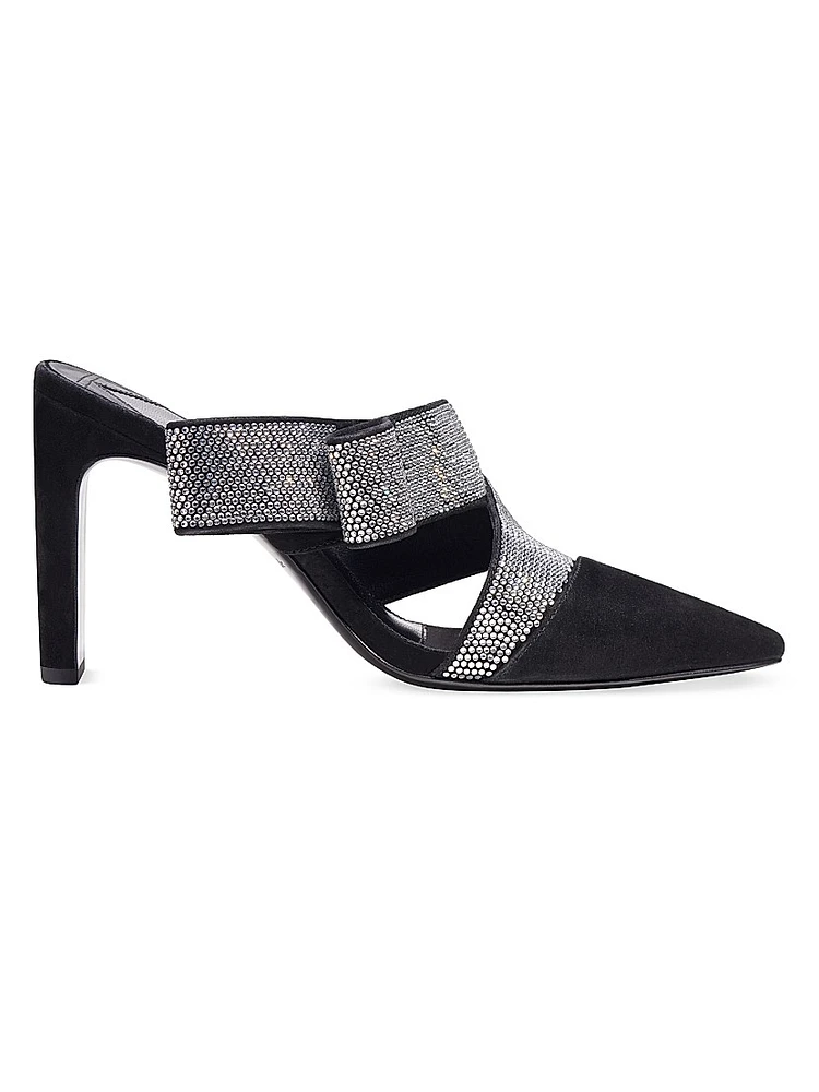 Bianca Suede Crystal Wrap Pumps