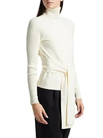 Rib-Knit Turtleneck Top