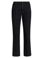 Lace-Up Cotton-Blend Trousers
