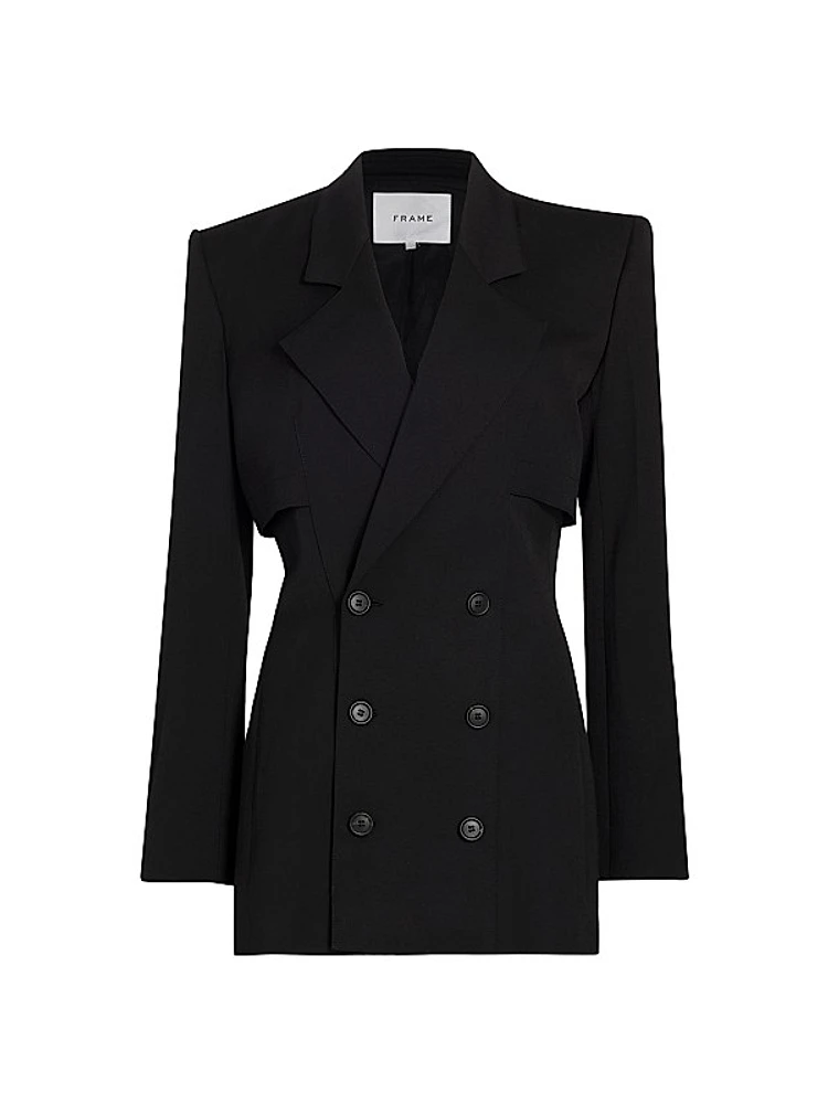 Wool-Blend Double-Breasted Blazer
